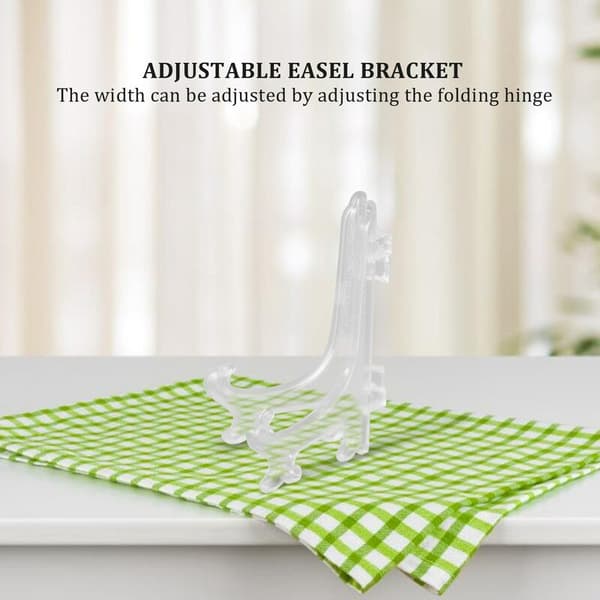 3 tommer gjennomsiktig plaststativ displaystativ bordkortholder displaystaffeli for bryllup, bursdagsfest (24-pakning)