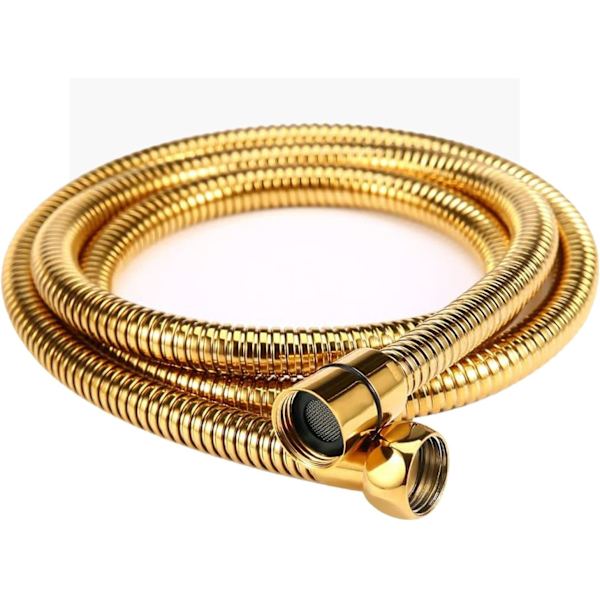 Fleksibel bruseslange, guld rustfrit stål udskiftning med dobbelt beskyttelse, ingen lækage, solid messingforbindelse, multifunktionel installation til