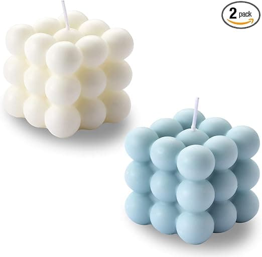#Bubble Candle - Cube Shaped Soy Wax Candles, Home Decor Candles, Scented#