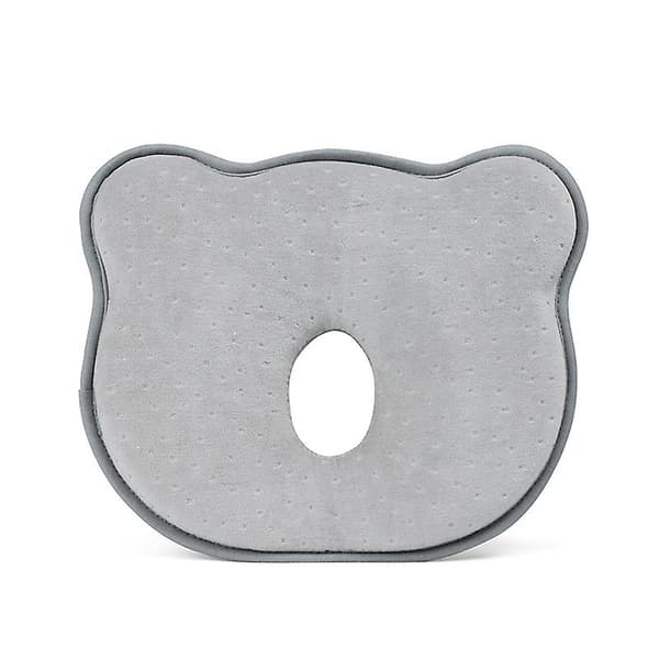 Babypute 3D Memory Foam - Spedbarnspute for å forhindre flatt hode - Sovepute for småbarn for bilsete og barnevogn (Grå)