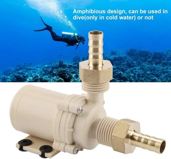 Vattenpump, DC 12V solvattenpump, varm-/kallvattencirkulationspump borstlös motor 3M_yux