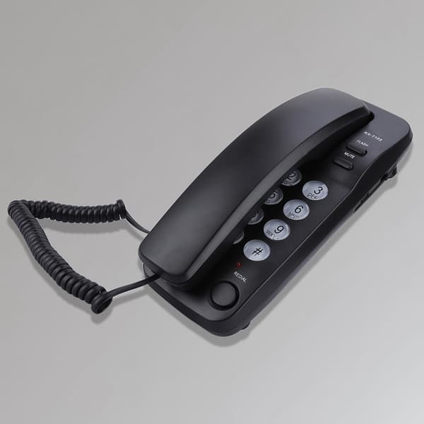 Vægmonteret fastnettelefonforlænger uden nummerpræsentation Hjemmetelefon til hotelfamilie (sort)