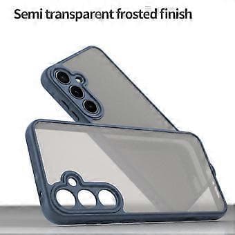 For Samsung Galaxy A55 5G Mobilskall Fallbeskyttelse Luftputer Frostet Gjennomsiktig PC+TPU Bakside Blå