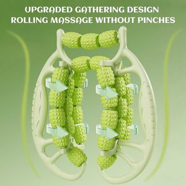 29-Roller Leg Massager, Roller Muscle Relaxer Leg Shaper, Annular Leg Massager - Green