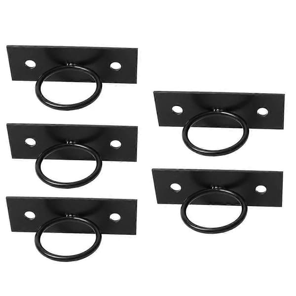 5-pack Black Decorative Rope Ring Supports Holder for Rope Fence Stair Deck Railing Wall Mounted
