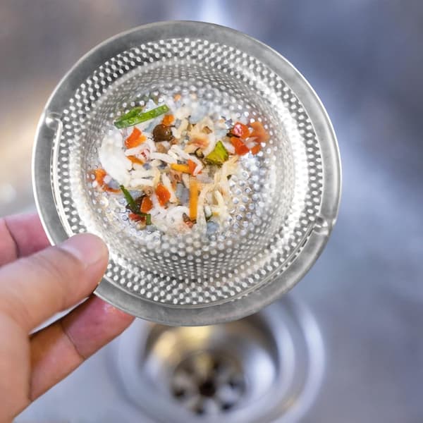 2 Pcs Sink Strainer, 11 cm Sink Strainer, Stainless Steel Drain Strainer with Handle, Universal Clog Protection