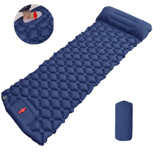 Super Value Selection! Thick Self-Inflating Camping Mattress, Camping Mattress with Pillow Inflatable Camping Mat for Beach, Tent【co】