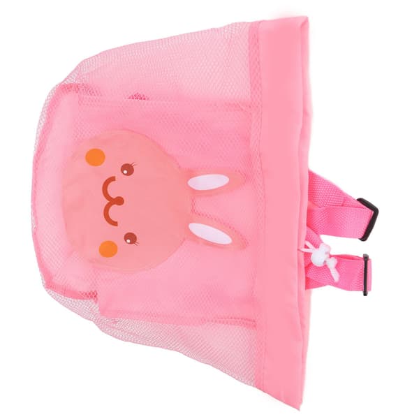 Kids Toy Storage Bag Extra Large Breathable Mesh Bag Foldable Beach Bag with Shoulder Strap Pink