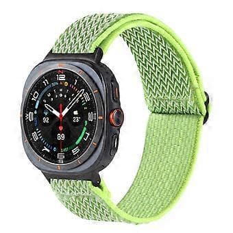 Compatible for Samsung Galaxy Watch Ultra 47mm Woven Band Wave Pattern Watch Strap (Yellow)