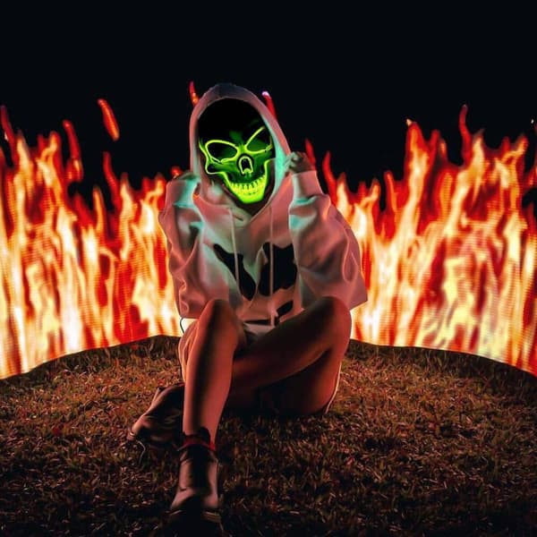 Decorative Halloween LED Mask LED Skeleton Mask Lights Up for Halloween