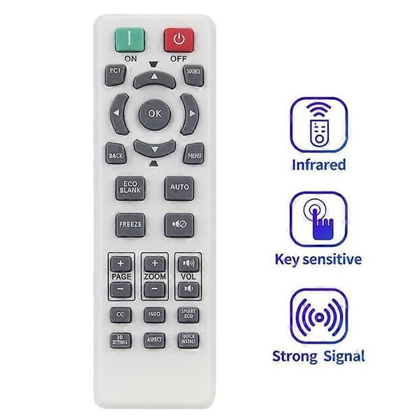 RS7286 Erstatningsfjernkontroll for BENQ Projektor TH682ST TH681 TH535 TH530 MS527 MS524 W1080ST W1070