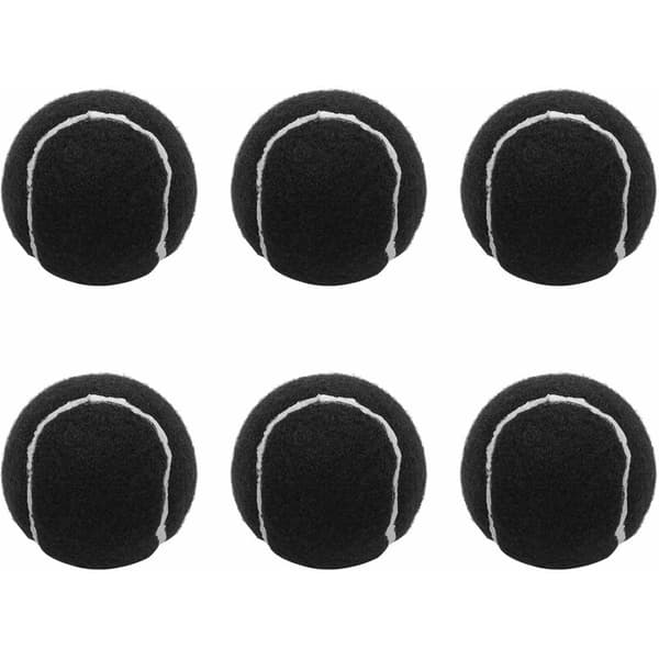 6-pack tennisbollar, slitstarka elastiska träningsbollar 66 mm för damer nybörjare, svart