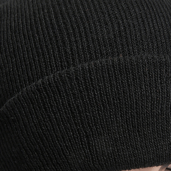 3-delt sort kold hat rund top strikket flange hat herre