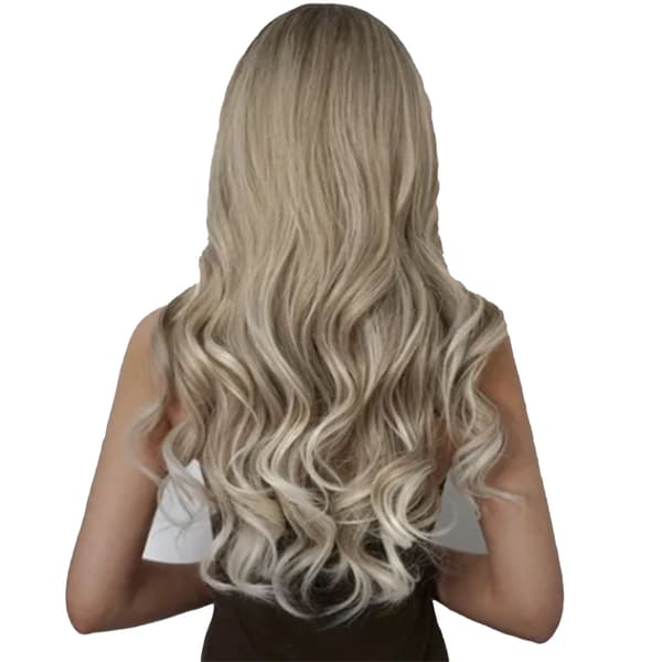 Long Curly Wig Heat Resistant Adjustable Strap Breathable Natural Looking Gradient Blonde Synthetic Wig
