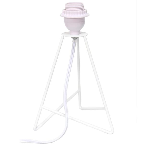 Slim metal table lamp with fabric shade, white, white shade