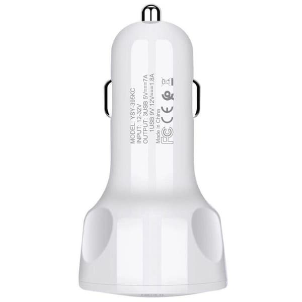 5V/7A Multi-Port QC3.0 3USB Billader En for Tre 36W-Hvit