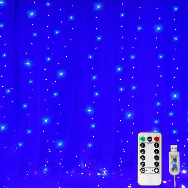 3 m 300 LED Gardinlampor Julbelysning (Blå)