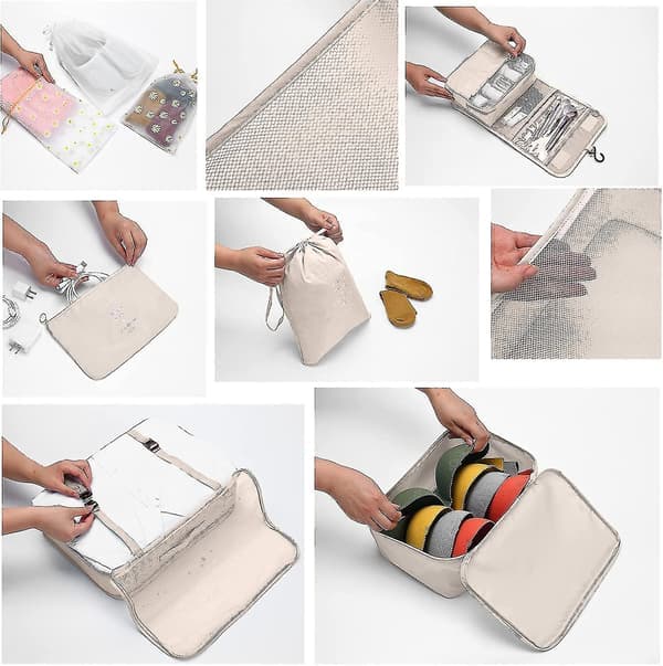 Resväska organisationsset med 10 packkuber Beige