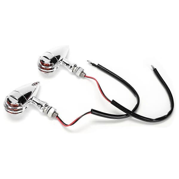 1 Pair Retro Style Universal Turn Signal Lamp Motorcycle Modification Accessories Silver
