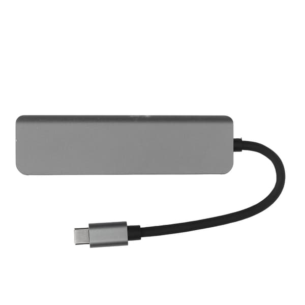5-i-1 Type C-hubb Type C till HD Multimedia-gränssnitt USB3.0 2 USB2.0 USB C PD Stöd 4K 30Hz Plug and Play USB C-hubb Grå