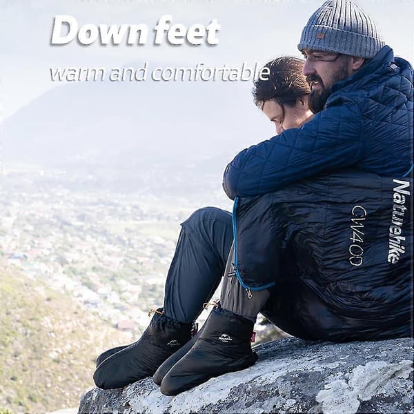 Warm Winter Slippers with Goose Down Waterproof Windproof Down Socks Thermal Feet Outdoor Protection