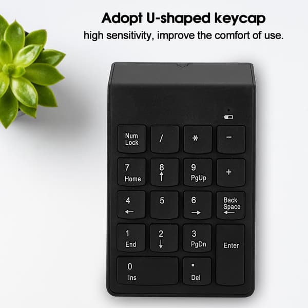 2.4G Wireless Mini Number Keyboard Portable Commercial 18-Key USB Keypad for Office Laptop
