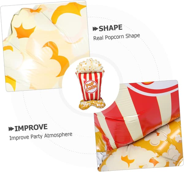 temafest Popcorn Balloner 113x65cm aluminiumsfolie, stående 3d-design -