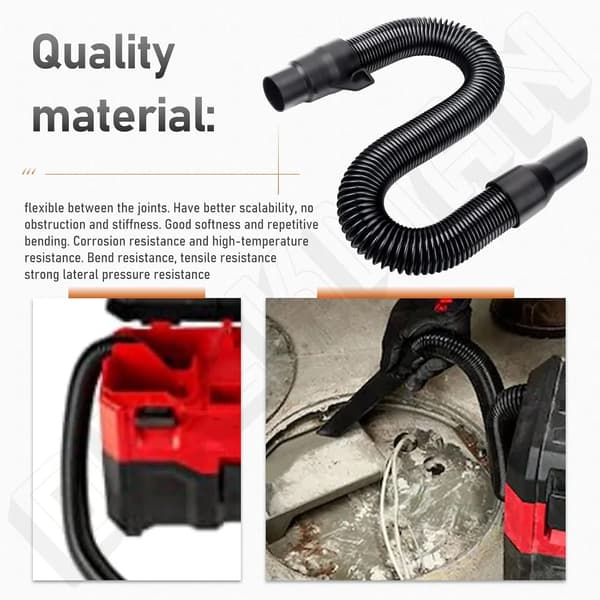 Replacement Vacuum Hose with Internal Storage Compatible with 18V 28V Wet/Dry Vacuum 14 37 0105 Black