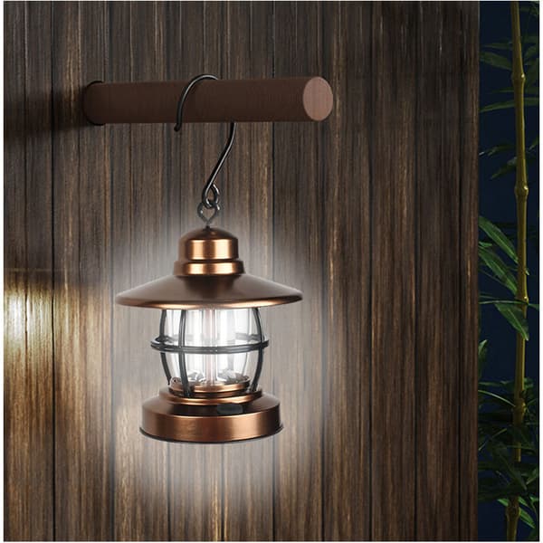 Bærbar LED-batterilampe, retro luksuriøs atmosfære til camping, havebelysning