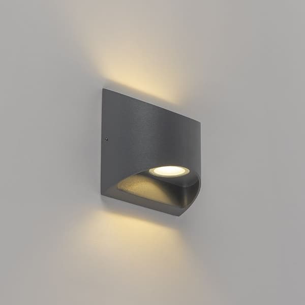 Moderne Udendørs Væglampe Mørkegrå Inkl. LED 2-Lys IP54 - Mal Mørkegrå Dark Grey