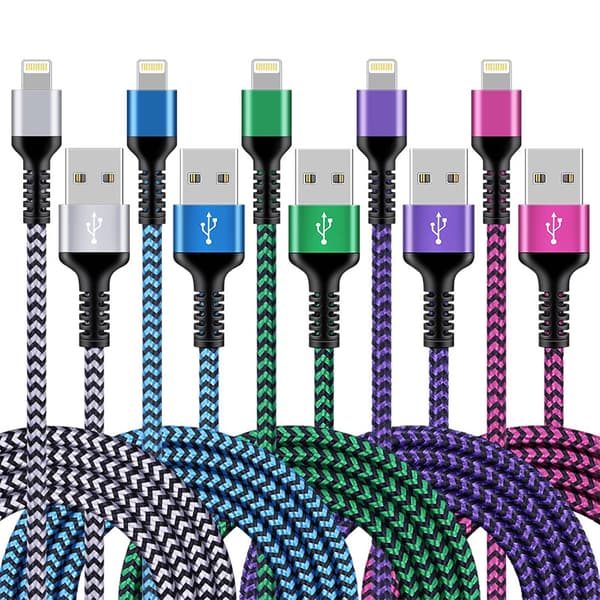 iPhone Charger, 5-pack 1.8M iPhone Charging Cable Fast Charging Cord Compatible with iPhone 14 13 12 11 Pro Max XS XR X 8 7 6 Plus 5 SE