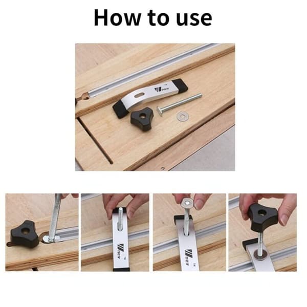 Fast-acting T-shaped metal clamp for track milling (full set)
