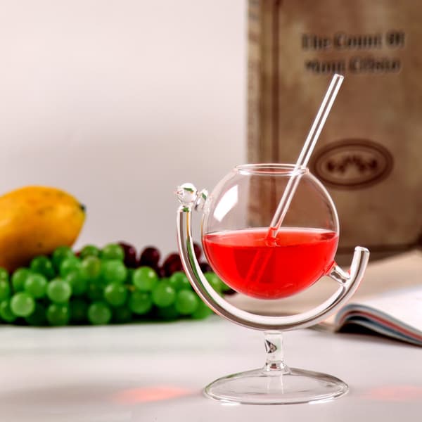 (Globkopp transparent diameter 8*14.3*9.3cm) 1st 300ML Kreativt transparent glasklocka dricksglas rött vinglas