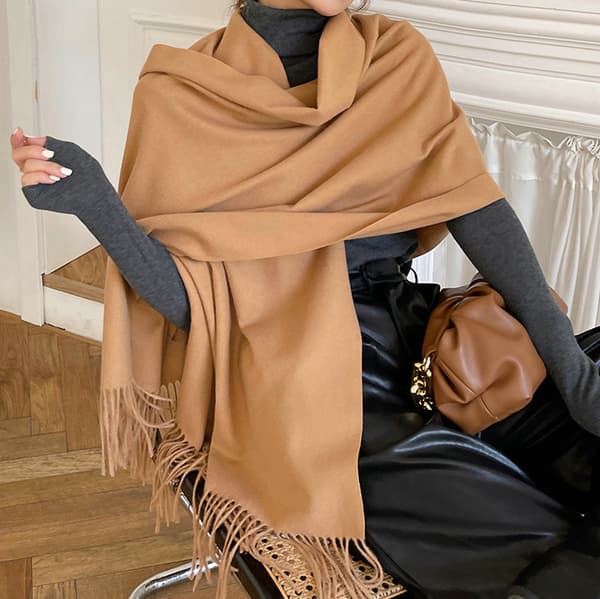 Cashmere Vinter Varmt Skjerf for Kvinner Pashmina Sjal Wrap Menn Stor