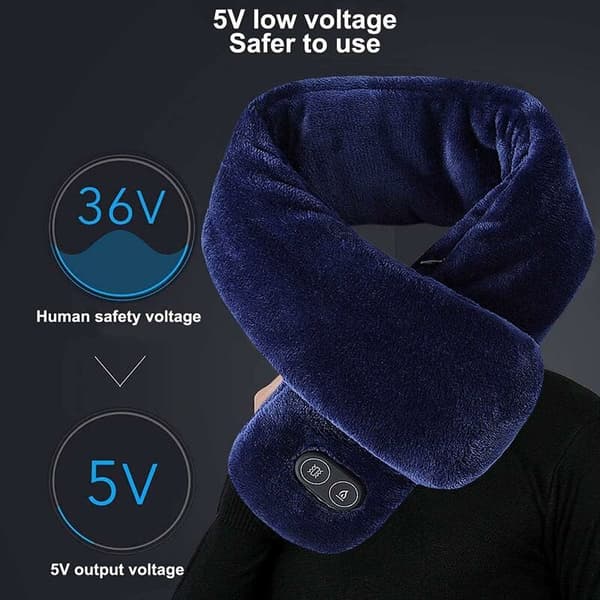Vinter Klassisk USB Oppvarmet Skjerf Varm Bomullsfleece Temperatur Justerbar