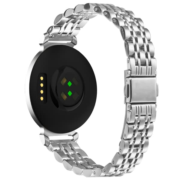 Elegant syv-perle urrem i rustfrit stål kompatibel med Garmin Lily 2 Sølv Sølv Silver
