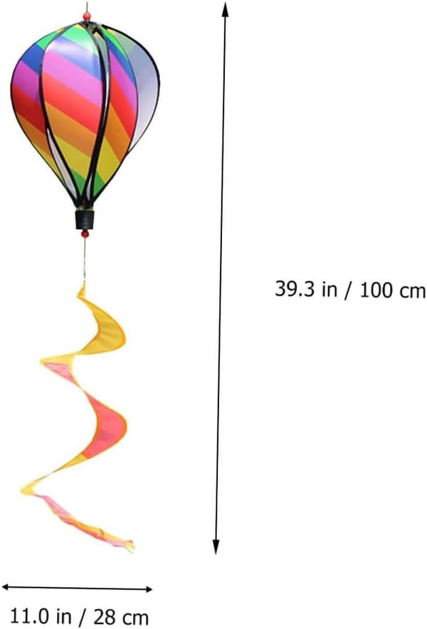 vindklokke regnbue varmluftsballon 1 stk. roterende plast til haven -