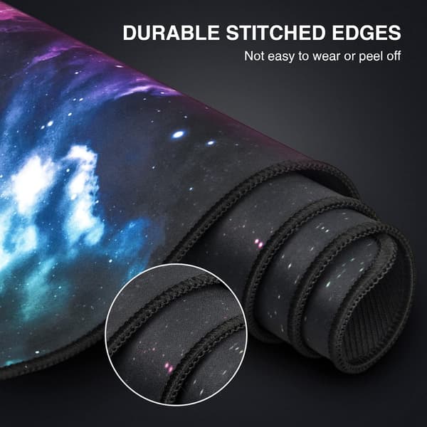 Large Gaming Mouse Pad (800 × 300 × 3 mm) with Stitched Edges, Durable Non-Slip Natural Rubber Base, Washa