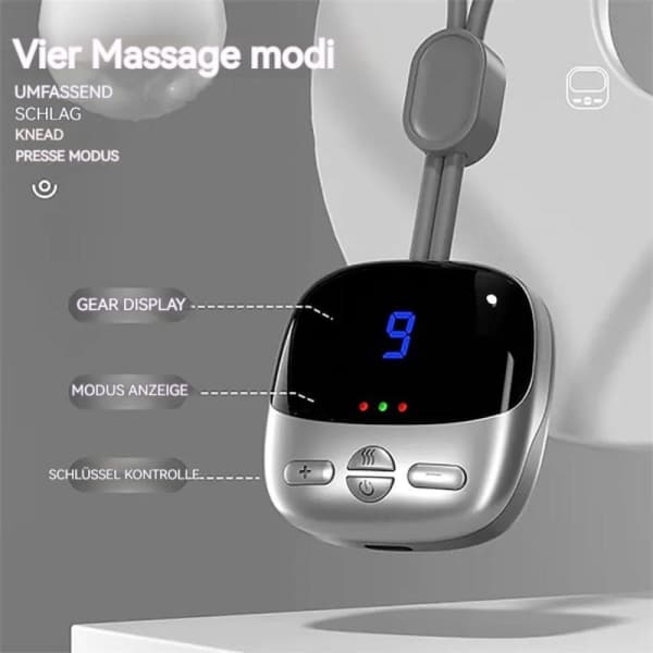 Bärbar nackmassage med värme EMS för smärtlindring