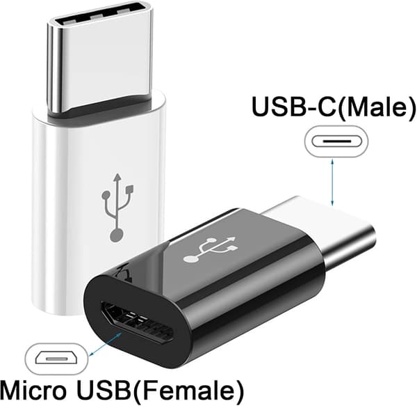 4 kpl USB C -sovitin, USB C - Micro USB -sovitin, tyyppi C uros -