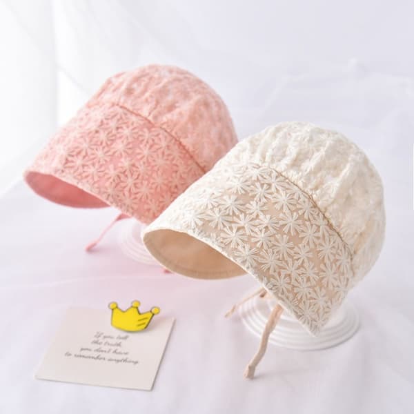 Baby spetshatt Nyfödd Blomsterhatt BEIGE TYP 2 TYP 2 beige