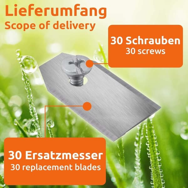 30x Stainless Steel Replacement Blades Compatible with Husqvarna