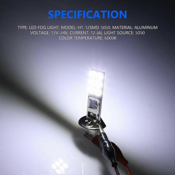 4 stk H1 6000k Superhvite 80w LED-frontlyspærer Kit Tåkelys Kjørelys