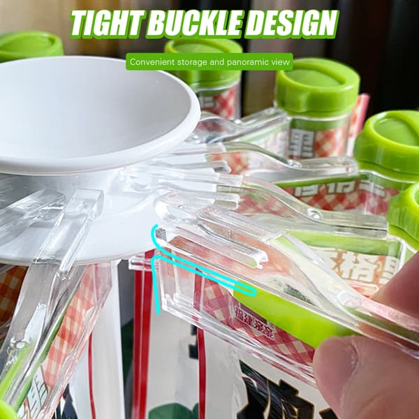 Wall-mounted/Rotating Spice Packet Holder Punch-free Storage Rack for Spice Packets Wall Mount 10 Grids Wall Mount 10 Grids