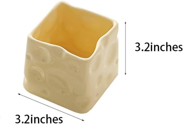 Keramisk Organizer Förvaringsburk Ostform Bestickhållare Beige - Beige