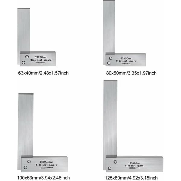 Mechanical Square, Woodworking Angle, Tool with Wide Base for Various Technical Measurements, Woodworking Tool (Size: 80×50 mm)