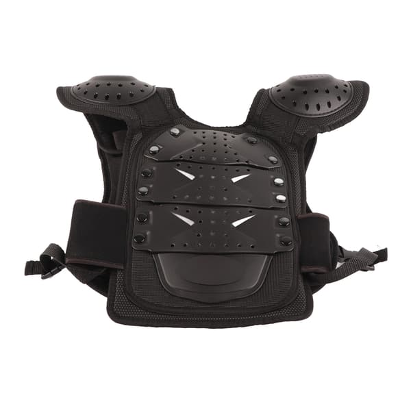 Kids Riding Chest Back Protector Skating Reflective Protective Vest Adjustable Jackets Black S
