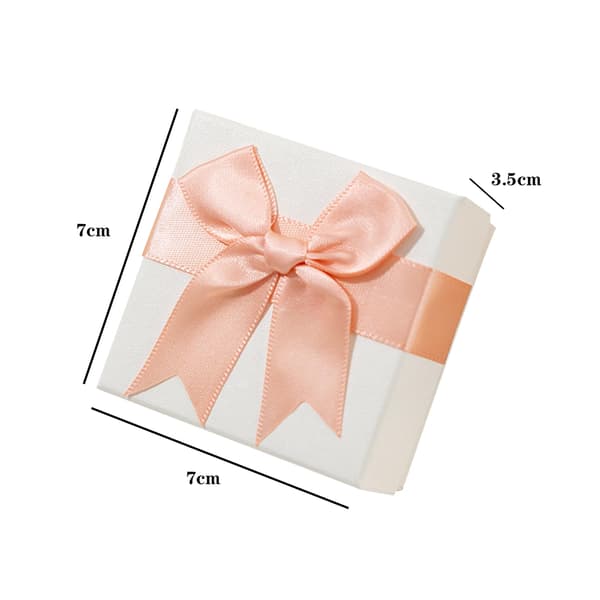 4 st små presentaskar för smycken, 7x7x3,5 cm smyckesdisplay presentaskar med rosett