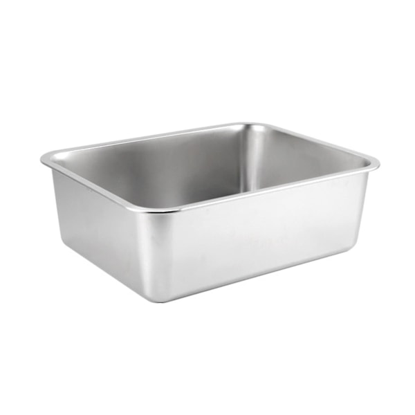 Rectangle Stainless Steel Cat Litter Box Broken-resistant Low Entry Open Spacious Metal Litter Pan Pet Accessories -cdsx