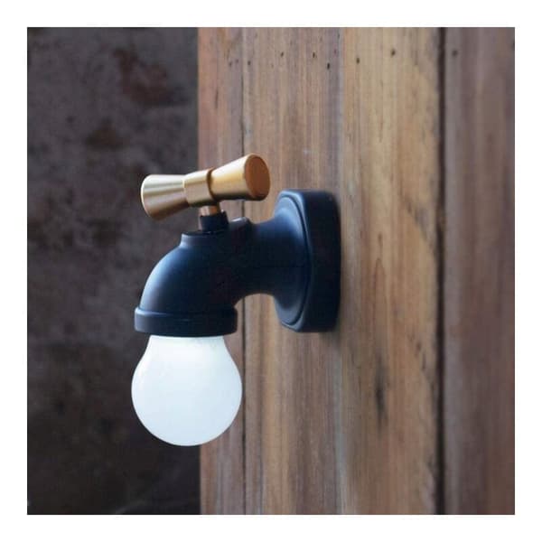 LED-natlampe, kreativt stemmestyret lys (sort)